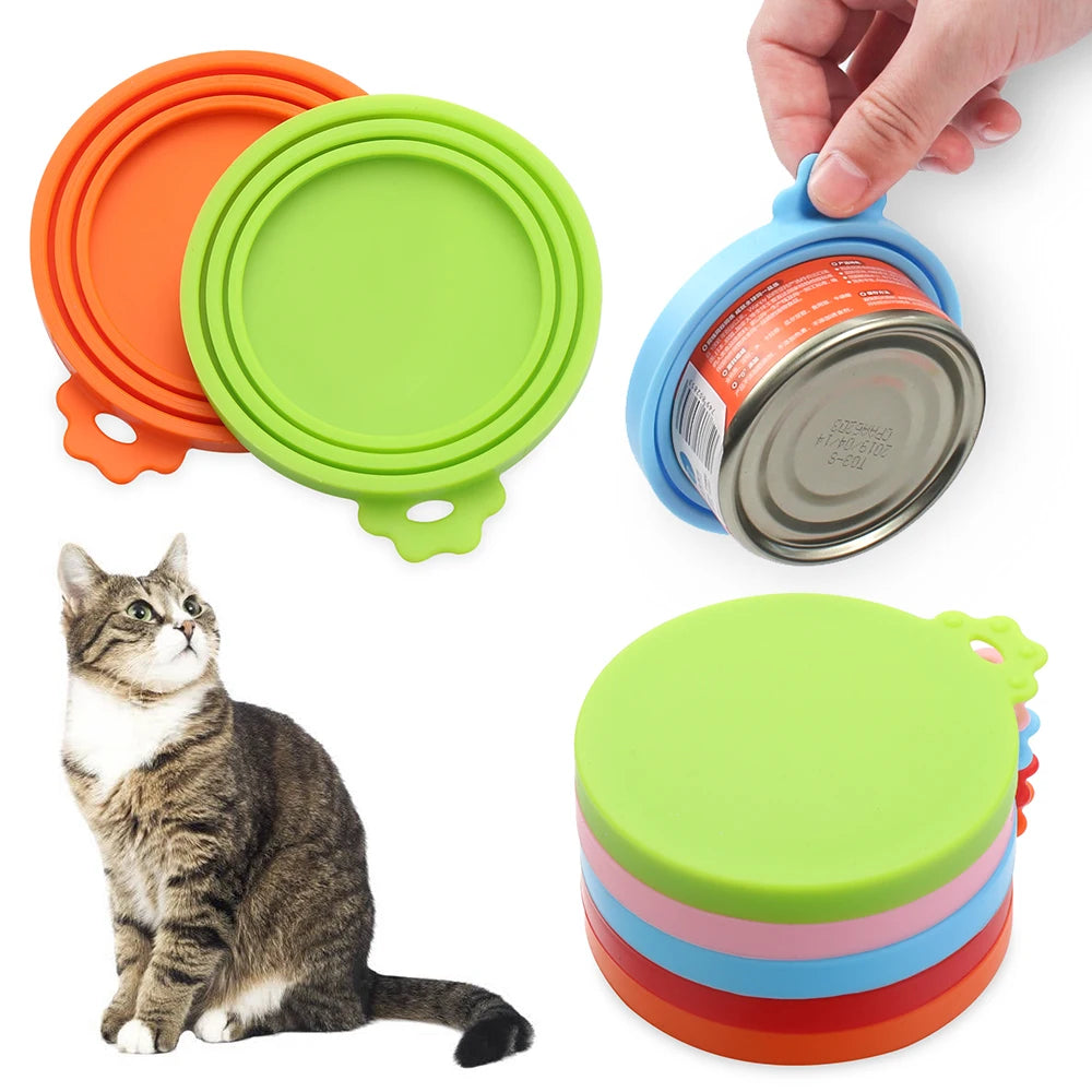 LuxePawe 3-in-1 Reusable Silicone Pet Can Cover Lid for Dog Cat Food