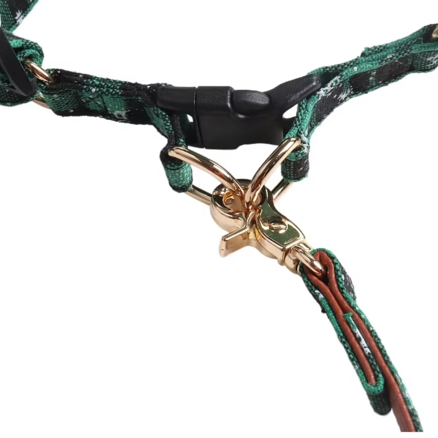 LuxePawe Christmas Suede Dog Harness Set with Matching Pet Leash