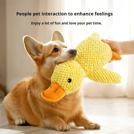 LuxePawe Plush Duck Dog Toy Calming Chew Squeaky Toy for Puppies
