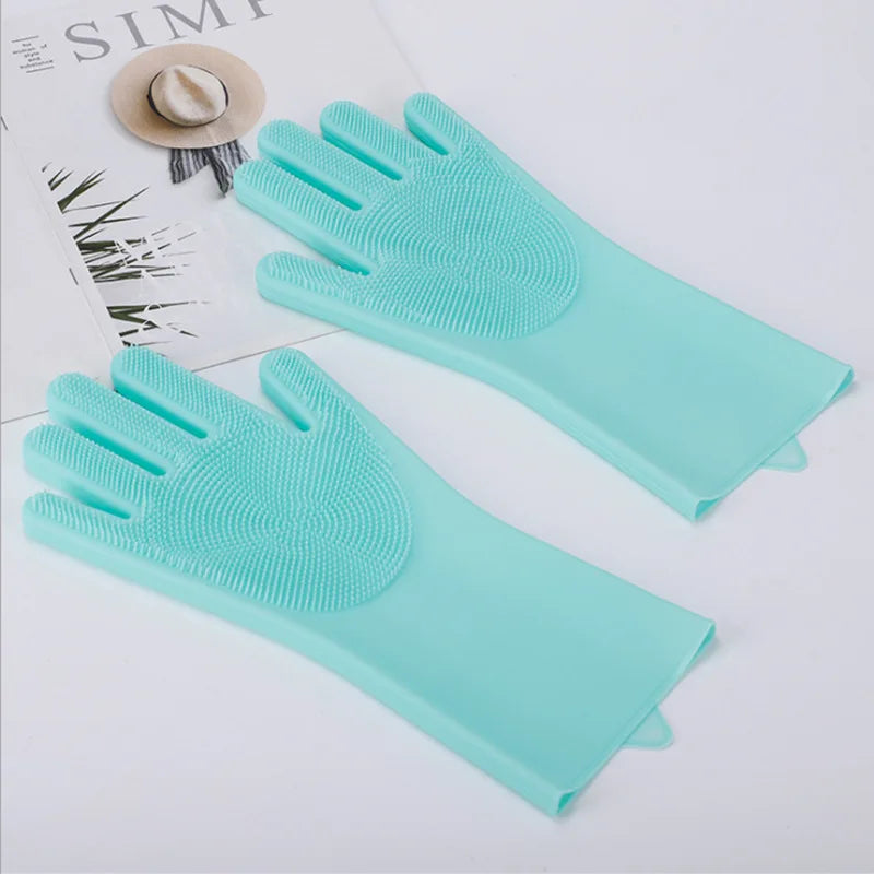 LuxePawe Silicone Dishwashing Gloves, Waterproof Magic Cleaning Gloves