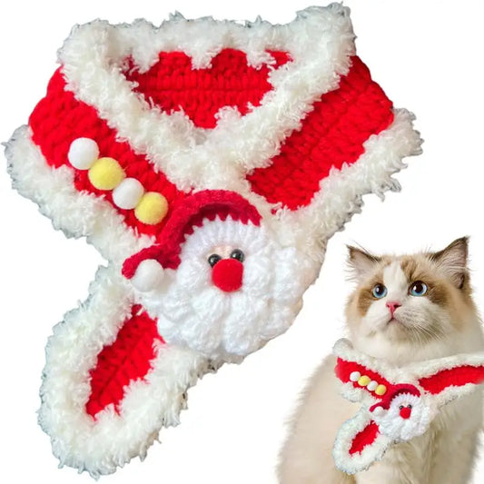 LuxePawe Adjustable Dog Bandana Winter Knitted Christmas Pet Scarf