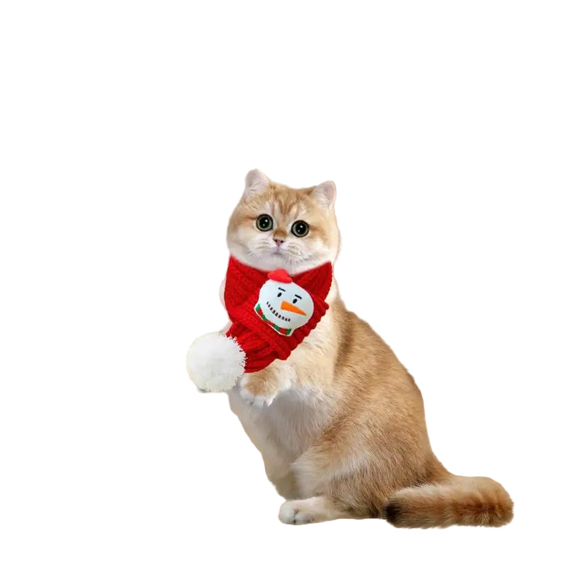 LuxePawe Christmas Pet Bandana Knitted Scarf Adjustable for Dogs & Cats
