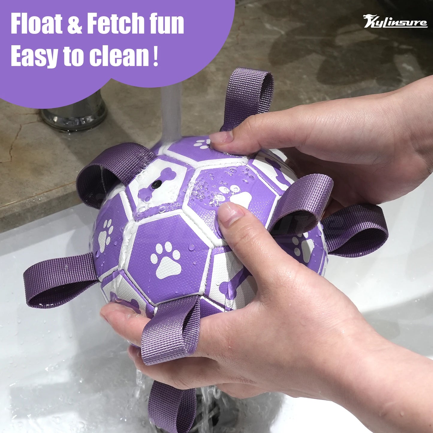 LuxePawe Dog Soccer Ball Toy with Straps Interactive Tug & Chew Toy