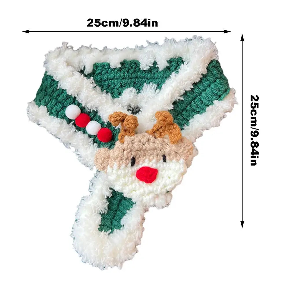 LuxePawe Adjustable Dog Bandana Winter Knitted Christmas Pet Scarf