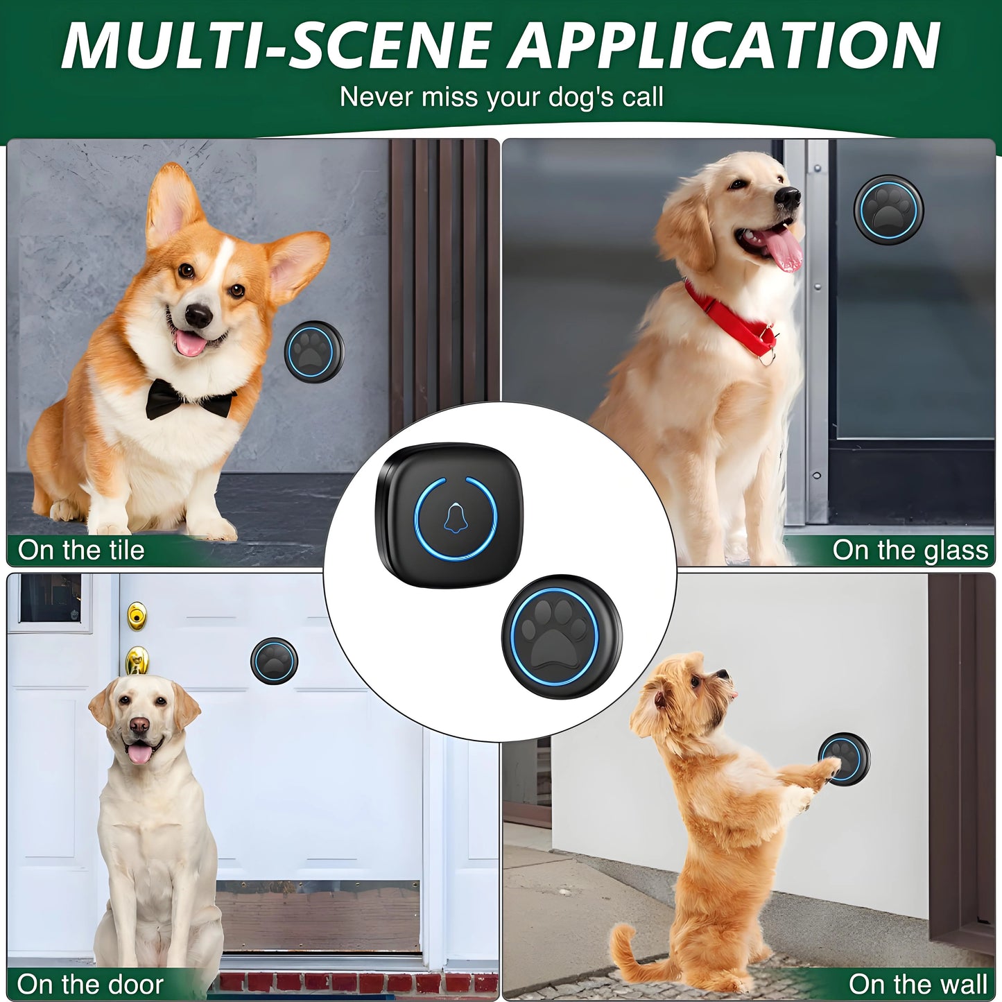 LuxePawe Dog Doorbell | Wireless Potty Training System, 1000ft, Weatherproof