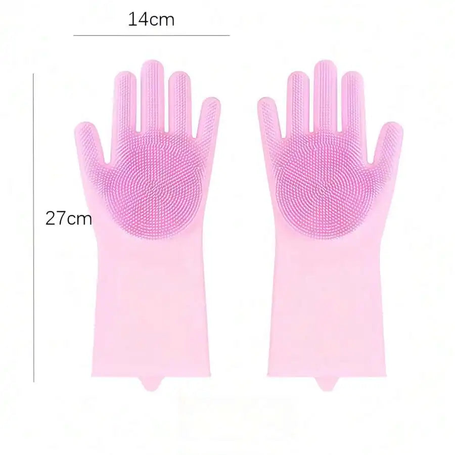 LuxePawe Silicone Dishwashing Gloves, Waterproof Magic Cleaning Gloves