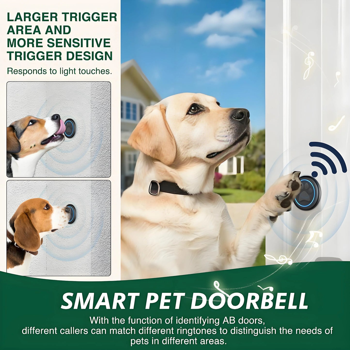 LuxePawe Dog Doorbell | Wireless Potty Training System, 1000ft, Weatherproof