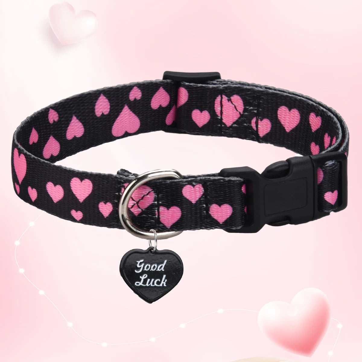 LuxePawe Love Printed Pet Collar for Dogs & Cats with Pendant Buckle