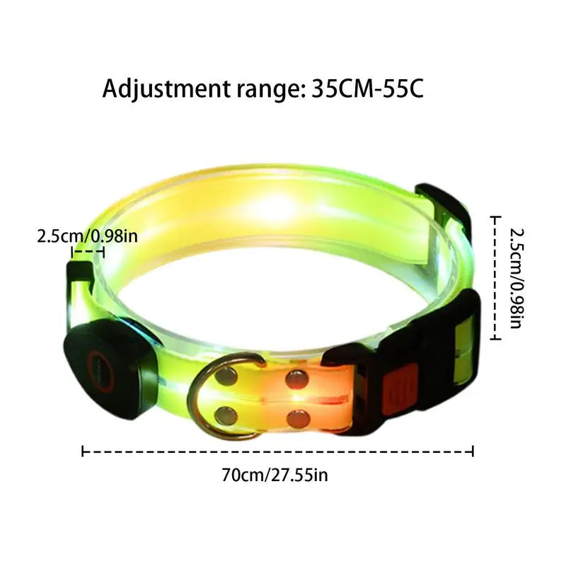 LuxePawe Glowing Dog Collar USB Rechargeable LED Waterproof Puppy Collar