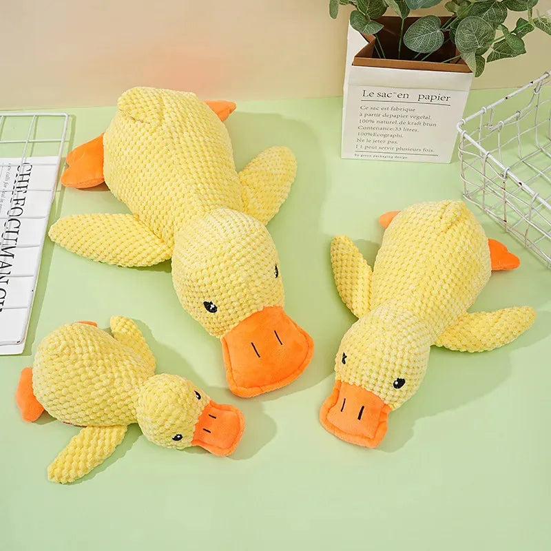 LuxePawe Plush Duck Dog Toy Calming Chew Squeaky Toy for Puppies