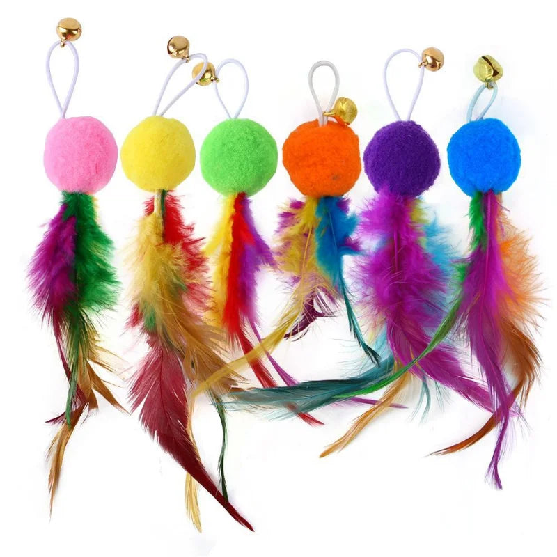 LuxePawe Retractable Feather Teaser Wand – Interactive Cat Toy with Bell Refill