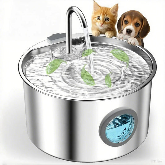 LuxePawe Automatic Pet Water Fountain Stainless Steel for Cats & Dogs