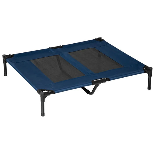 LuxePawe Blue Elevated Dog Bed Summer Cooling Cot for Pets 36x30