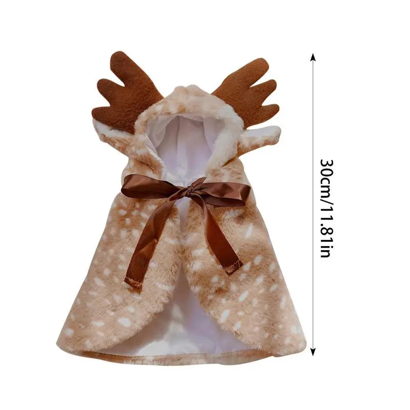 LuxePawe Cat Christmas Reindeer Cape – Soft Elk Cosplay Costume