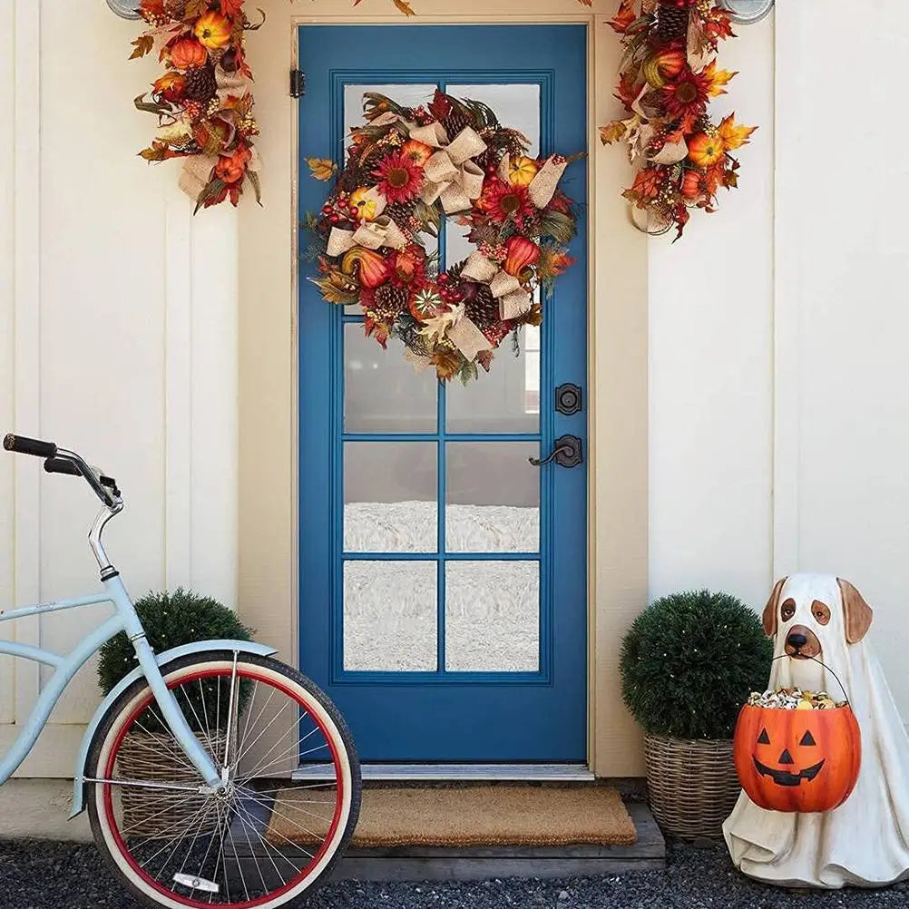 LuxePawe Halloween Dog & Cat Pumpkin Candy Bowl Stand – Trick or Treat Decor