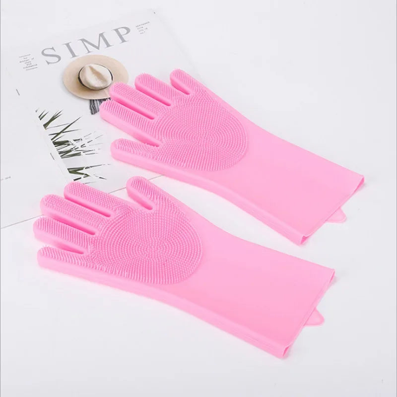 LuxePawe Silicone Dishwashing Gloves, Waterproof Magic Cleaning Gloves