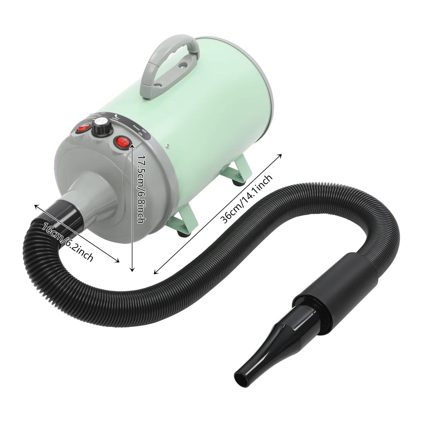 LuxePawe 2200W Professional Pet Dryer, Adjustable Speed & 4 Nozzles