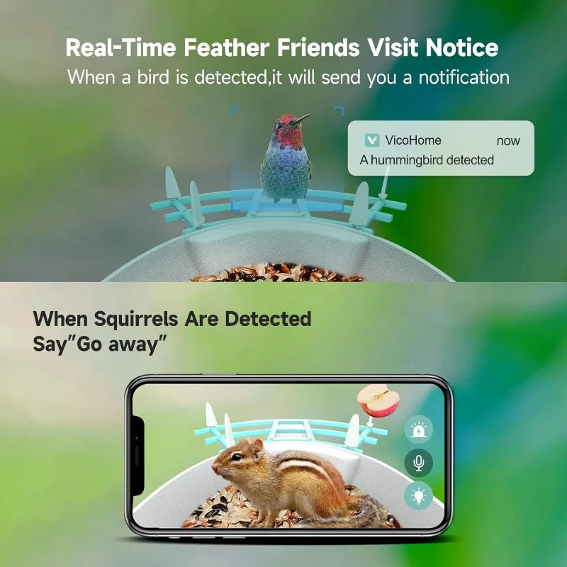 LuxePawe AI Bird Identifier Solar WiFi 1080P Camera for Backyard Watching