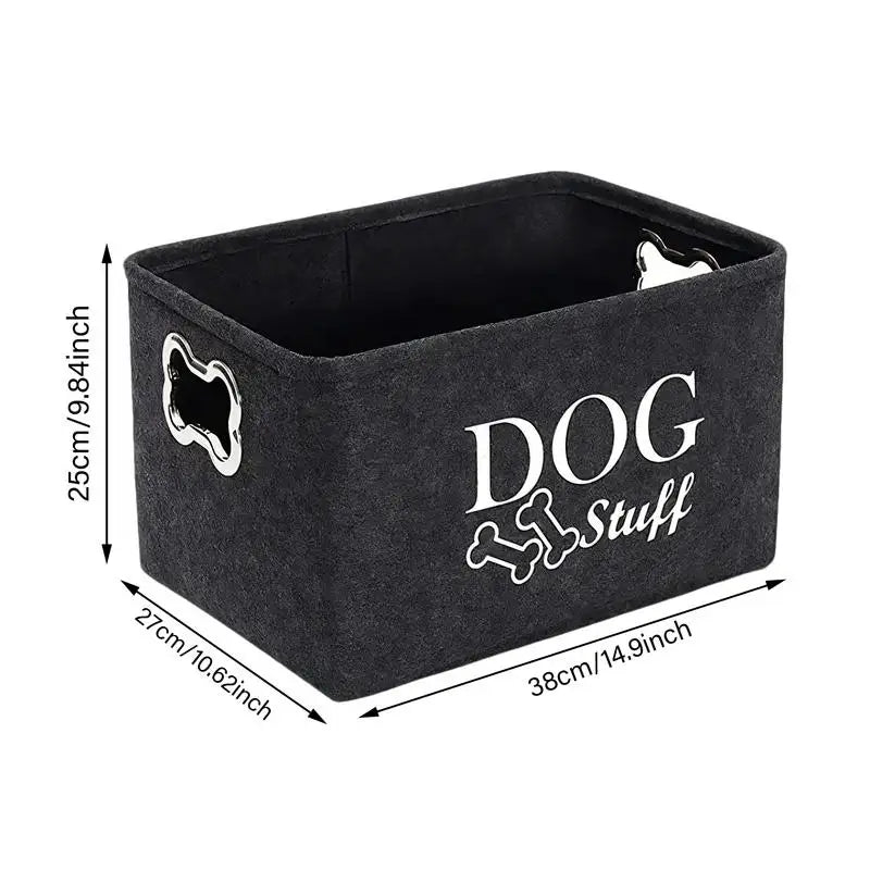 LuxePawe Pet Toy Basket Storage Box with Handle for Dog Accessories