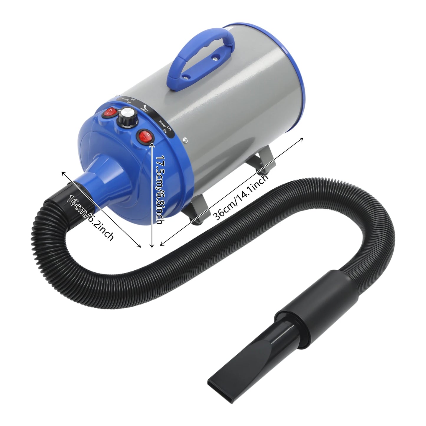 LuxePawe 2200W Professional Pet Dryer, Adjustable Speed & 4 Nozzles