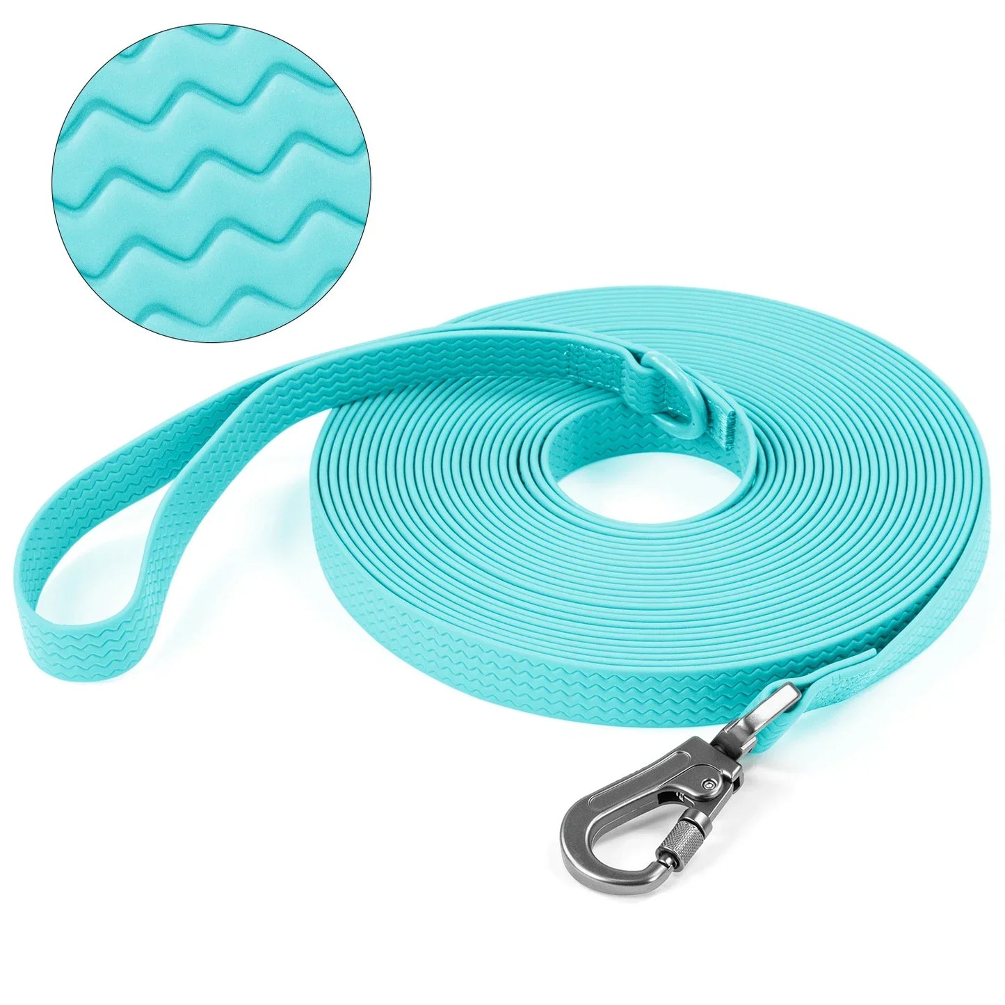 LuxePawe Long PVC Dog Leash Strong Waterproof Running Leash for Large Dogs