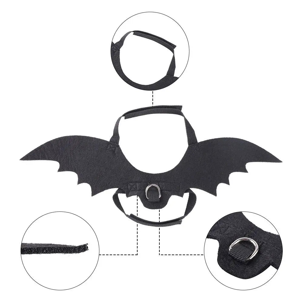 LuxePawe Pet Bat Wings Costume – Funny Halloween Outfit for Cats & Dogs