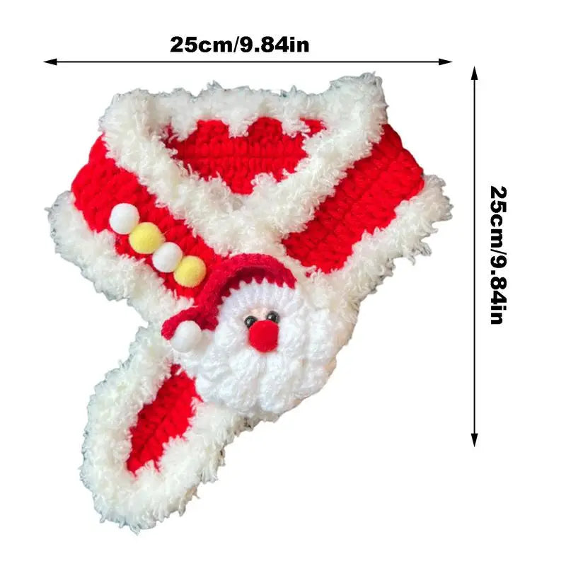 LuxePawe Adjustable Dog Bandana Winter Knitted Christmas Pet Scarf