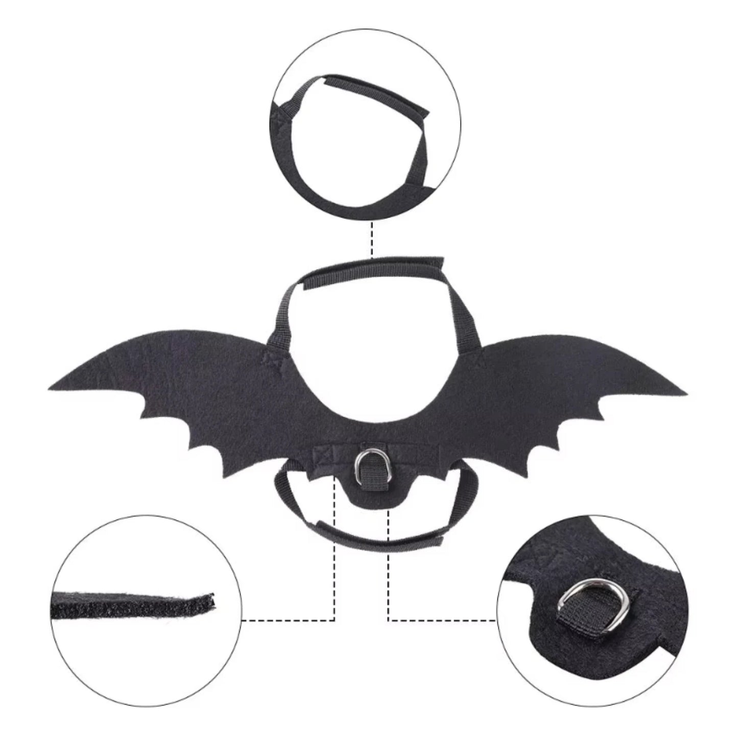 LuxePawe Pet Bat Wings Costume – Funny Halloween Outfit for Cats & Dogs