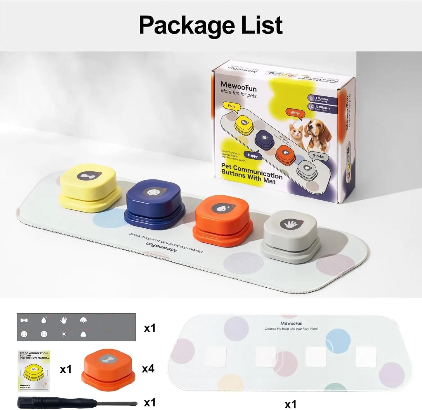 LuxePawe Dog Talking Buttons with Mat Voice Recording Pet Trainer