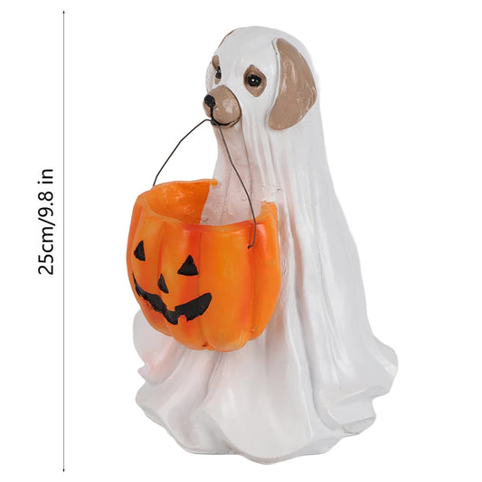 LuxePawe Halloween Dog & Cat Pumpkin Candy Bowl Stand – Trick or Treat Decor