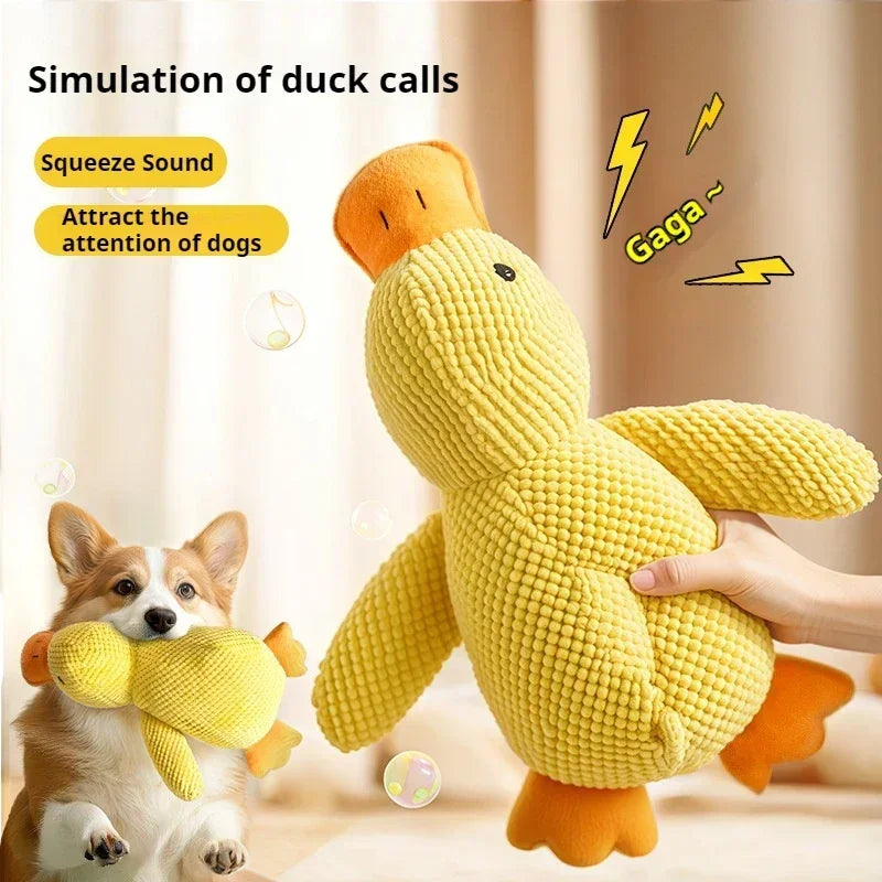 LuxePawe Plush Duck Dog Toy Calming Chew Squeaky Toy for Puppies