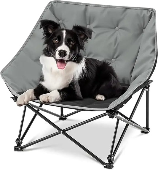 LuxePawe Folding Dog Cot Chair Portable Raised Bed for Medium Dogs