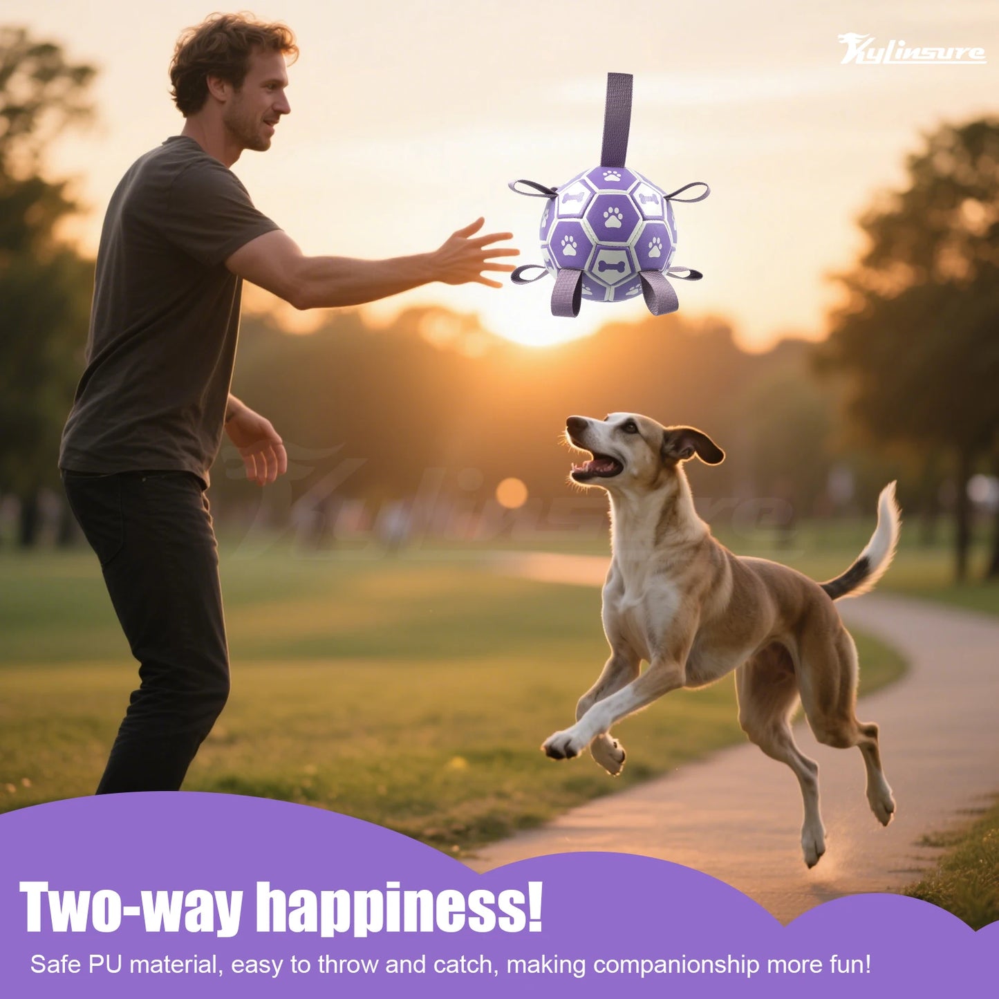 LuxePawe Dog Soccer Ball Toy with Straps Interactive Tug & Chew Toy