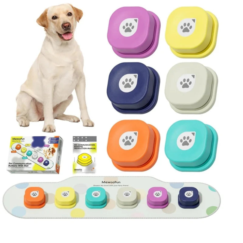 LuxePawe Dog Talking Buttons with Mat Voice Recording Pet Trainer