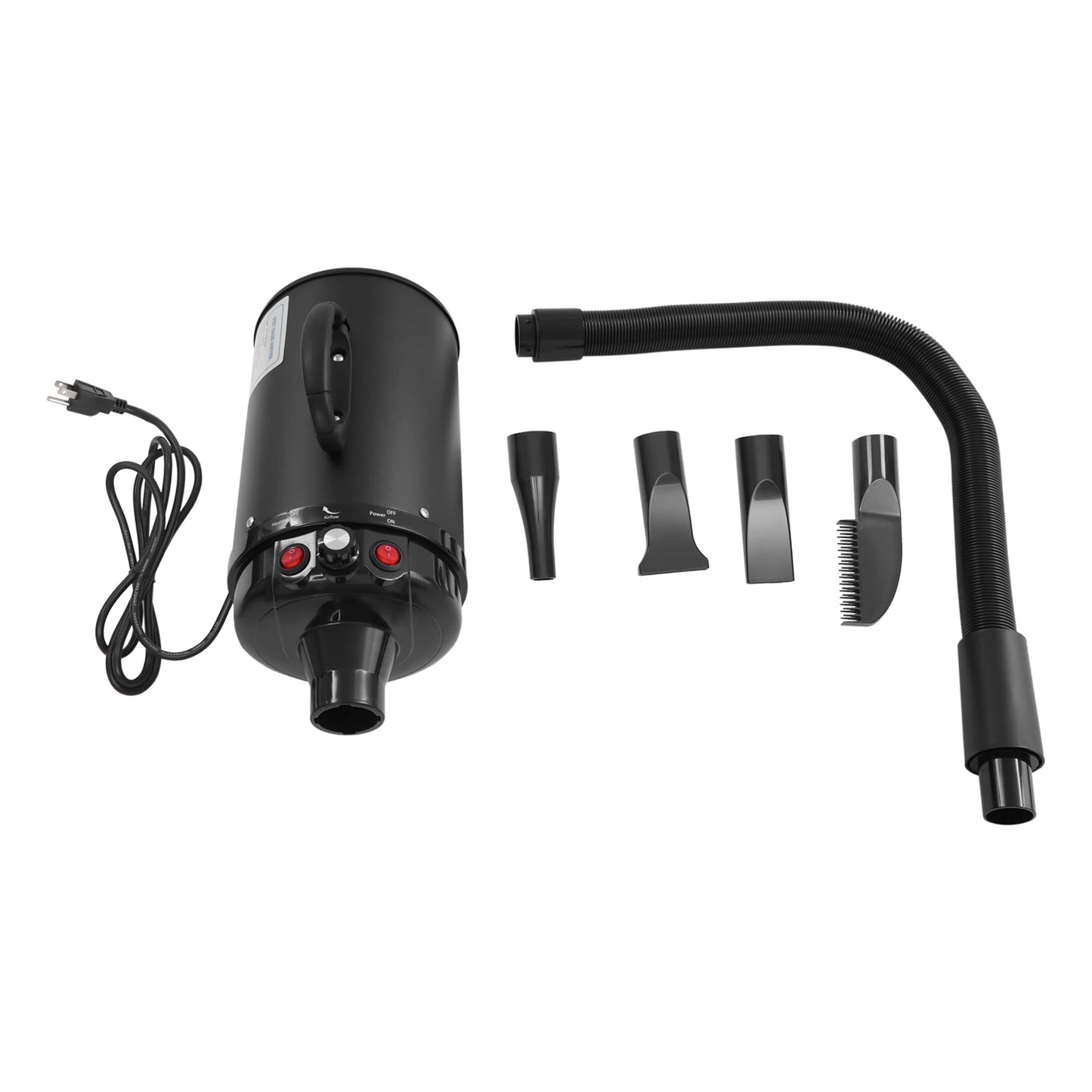 LuxePawe 2200W Professional Pet Dryer, Adjustable Speed & 4 Nozzles