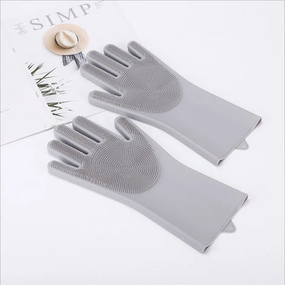 LuxePawe Silicone Dishwashing Gloves, Waterproof Magic Cleaning Gloves