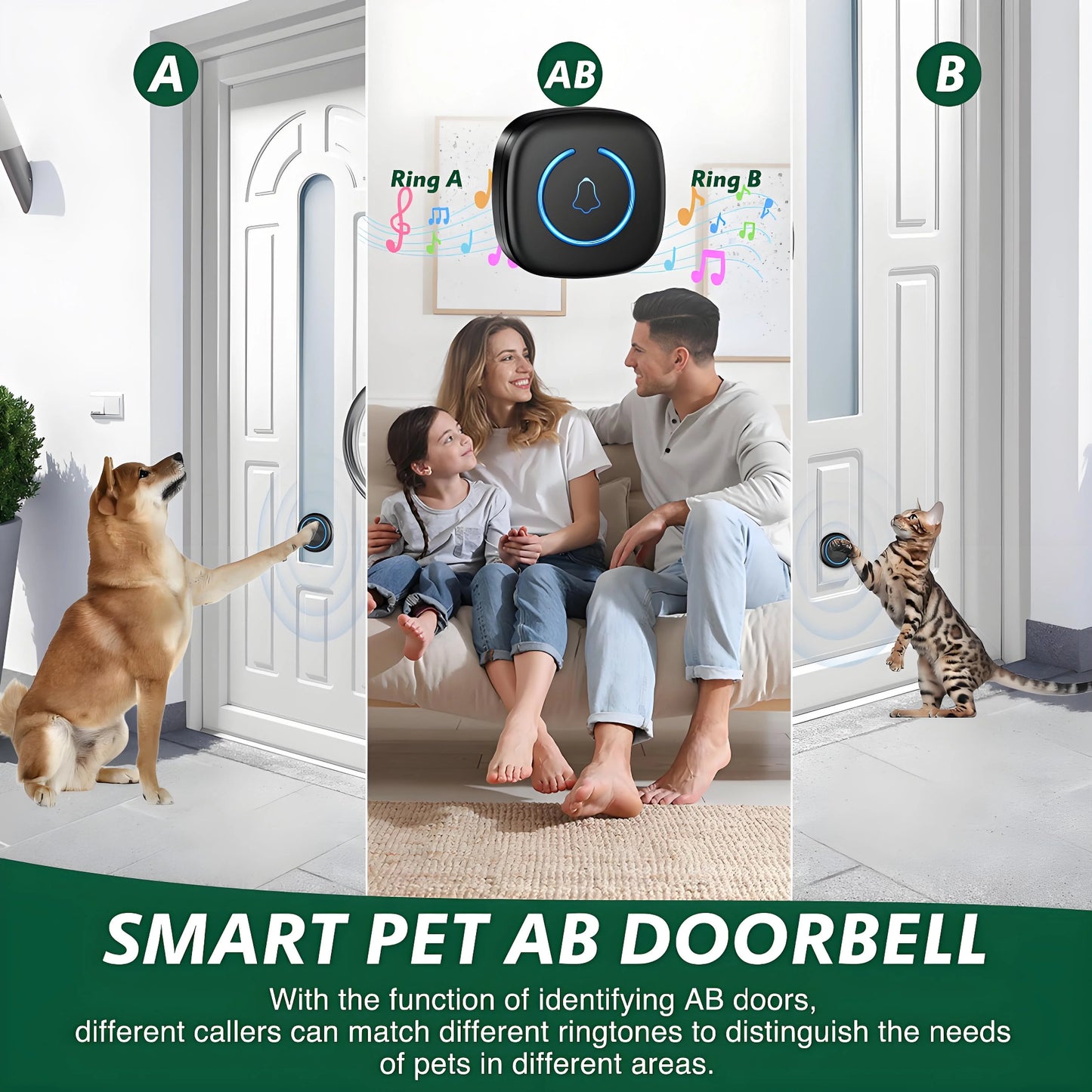 LuxePawe Dog Doorbell | Wireless Potty Training System, 1000ft, Weatherproof