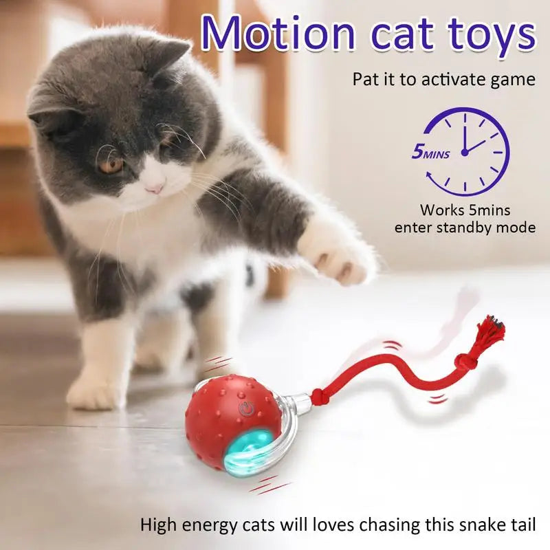 LuxePawe Automatic Smart Cat Ball Toy – USB Rechargeable with 3 Play Modes