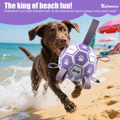 LuxePawe Dog Soccer Ball Toy with Straps Interactive Tug & Chew Toy
