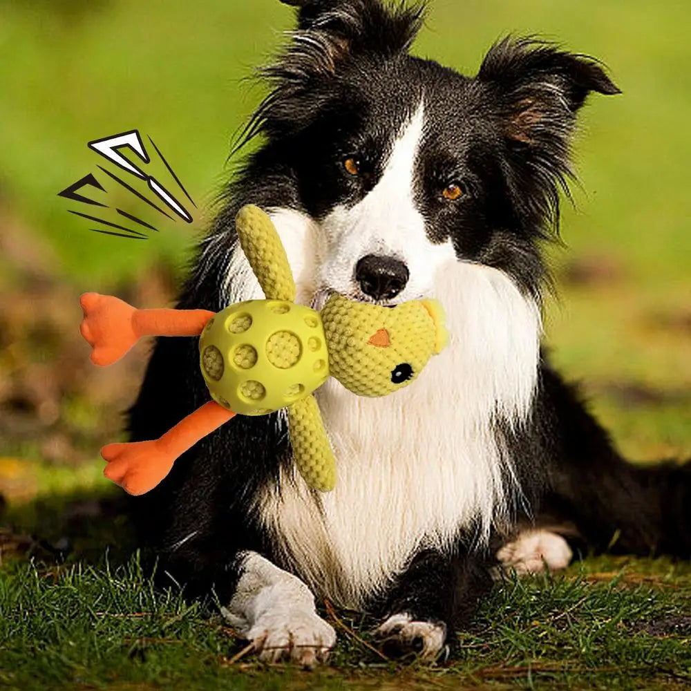 LuxePawe Squeaky Plush Chick Dog Toy Interactive Chew Toy for Dogs