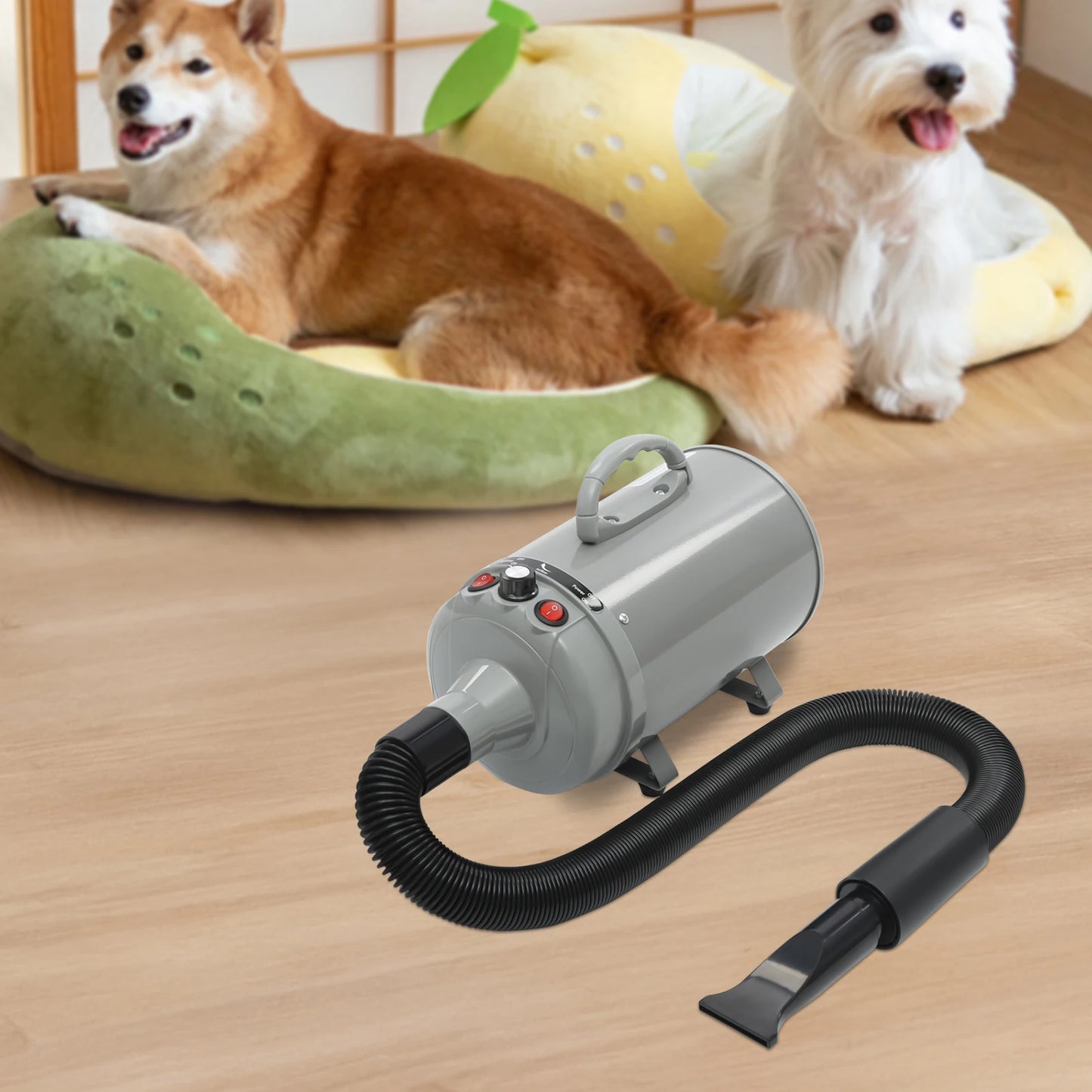 LuxePawe 2200W Professional Pet Dryer, Adjustable Speed & 4 Nozzles