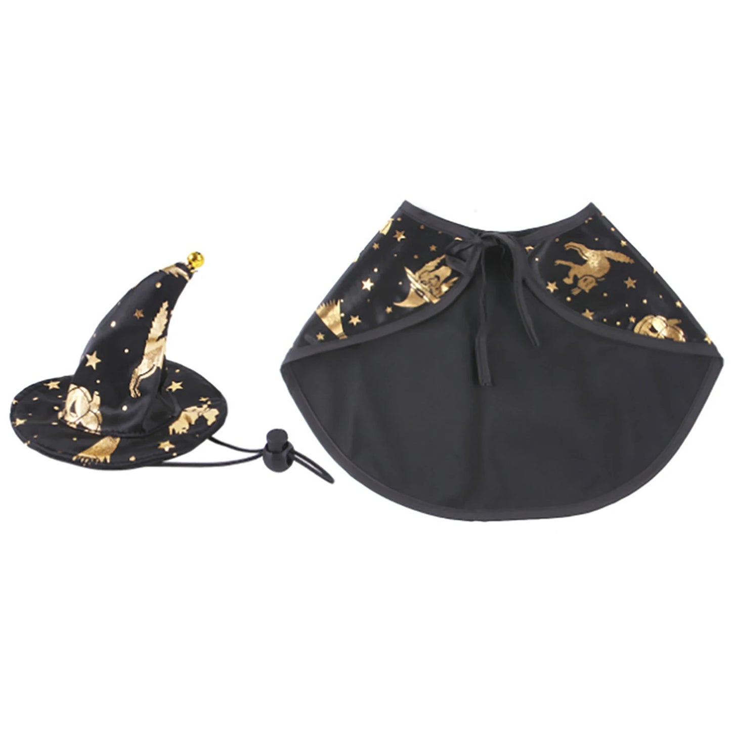 LuxePawe Cat Wizard Costume with Hat – Pet Halloween Cloak for Dogs & Cats