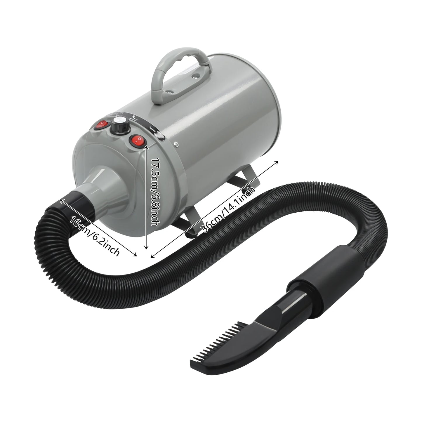 LuxePawe 2200W Professional Pet Dryer, Adjustable Speed & 4 Nozzles