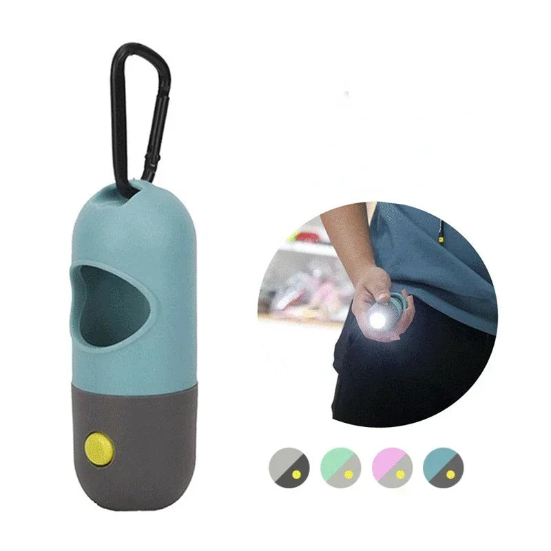 LuxePawe Dog Poop Bag Dispenser Set LED Light Degradable Waste Bags