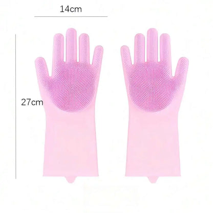 LuxePawe Silicone Dishwashing Gloves, Waterproof Magic Cleaning Gloves