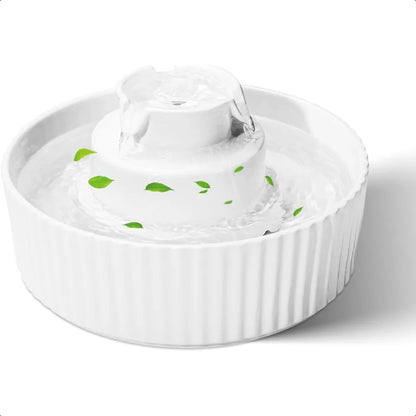 LuxePawe 2.1L Ceramic Cat Water Fountain Automatic Pet Drinking Bowl