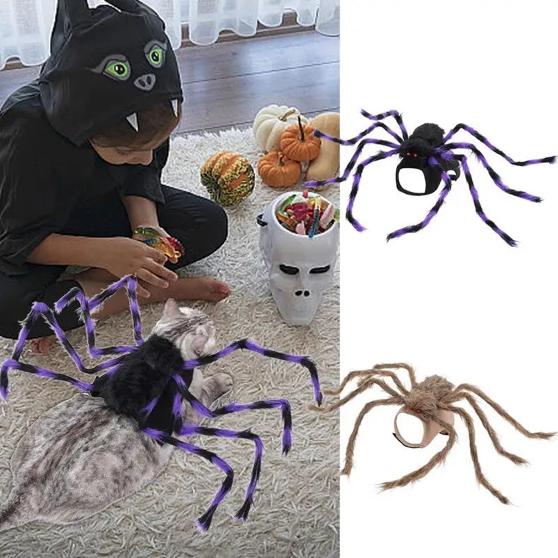 LuxePawe Pet Spider Costume – Funny Halloween Outfit for Cats & Dogs