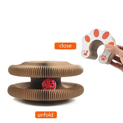 LuxePawe Magic Organ Cat Scratcher Toy – Round Corrugated Board for Cats