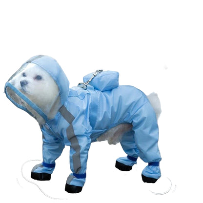 LuxePawe Pet Dog Blue Raincoat Waterproof Outdoor Fashion Coat
