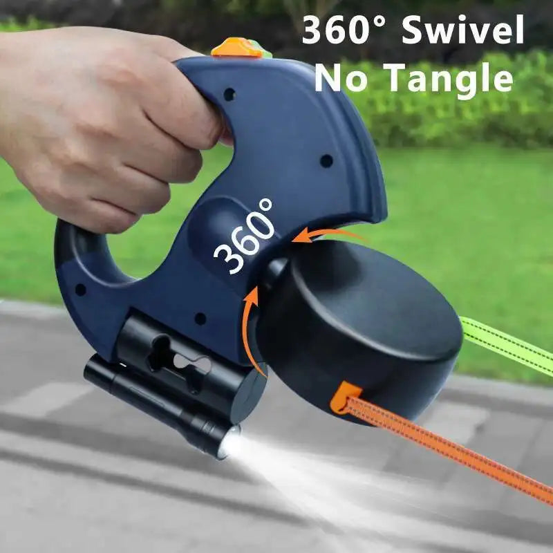 LuxePawe Retractable Double-Ended Dog Leash 3m LED Light & Waste Bag